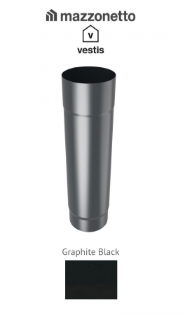Aluminiu prevopsit - Burlan circular Ø100, L=3m, Aluminiu Mazzonetto Vestis, RAL GRAPHITE BLACK