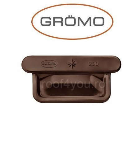 - Jgheaburi si burlane din aluminiu prevopsit - Capac jgheab rectangular 400mm, Aluminiu GROMO, RAL Testa Di Moro