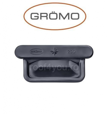 - Jgheaburi si burlane din aluminiu prevopsit - Capac jgheab rectangular 400mm, Aluminiu GROMO, RAL 7016