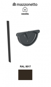 - Jgheaburi si burlane din aluminiu prevopsit - Capac semicircular cu garnitura jgheab Ø190, Burlan Ø120, Aluminiu Mazzonetto Vestis, RAL 8017