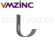 - Jgheaburi si burlane din titan zinc natural - Carlig jgheab zincat Ø125 VMZINC