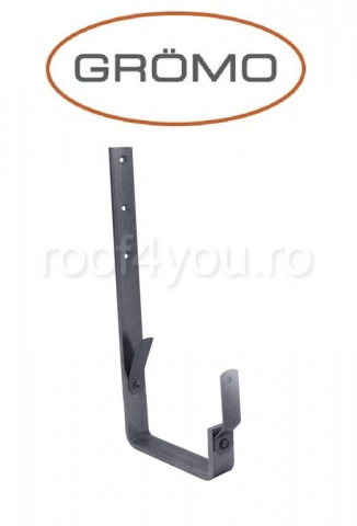 - Jgheaburi si burlane din aluminiu prevopsit - Carlig lung pentru jgheab rectangular 400mm, Aluminiu GROMO, RAL 7016