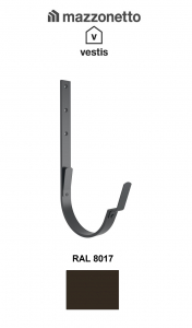 - Jgheaburi si burlane din aluminiu prevopsit - Carlig lung pentru jgheab semicircular Ø125, Aluminiu Mazzonetto Vestis, RAL 8017
