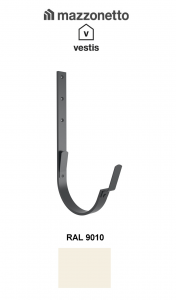Aluminiu prevopsit - Carlig lung pentru jgheab semicircular Ø150, Aluminiu Mazzonetto Vestis, RAL 9010