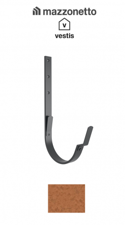 Aluminiu prevopsit - Carlig lung pentru jgheab semicircular Ø150, Aluminiu Mazzonetto Vestis, RAL Copper
