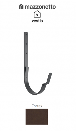 Aluminiu prevopsit - Carlig lung pentru jgheab semicircular Ø125, Aluminiu Mazzonetto Vestis, RAL CORTEX