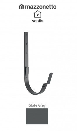 Aluminiu prevopsit - Carlig lung pentru jgheab semicircular Ø125, Aluminiu Mazzonetto Vestis, RAL SLATE GREY