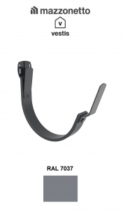 Aluminiu prevopsit - Carlig semicircular de pazie pentru jgheab Ø150, Aluminiu Mazzonetto Vestis, RAL 7037