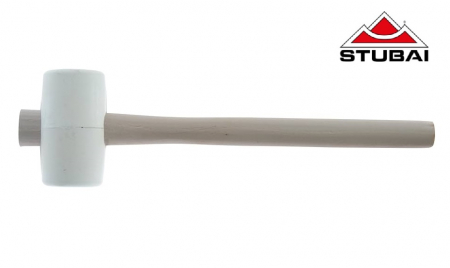 - Unelte de mana - Ciocan alb de cauciuc, cu maner de lemn, 65 mm