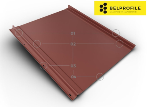 - Tabla click din otel prevopsit - Click Flat, RAL 3009, finisaj SunClear, 0.5 mm