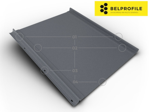 - Tabla click din otel prevopsit - Click Flat, RAL 7024, finisaj BigStone, 0.5 mm