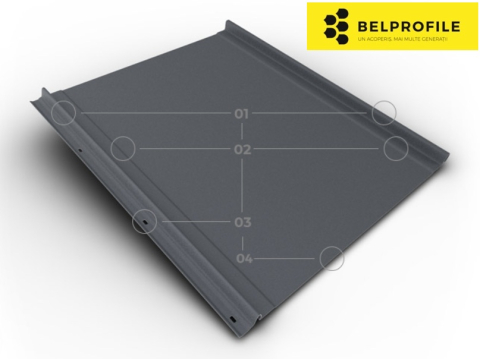 - Tabla click din otel prevopsit - Click Flat, RAL 7024, finisaj SandShape, 0.5 mm