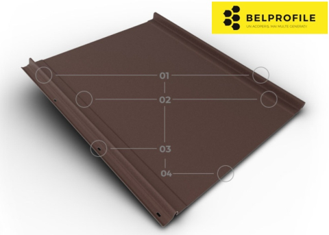 - Tabla click din otel prevopsit - Click Flat, RAL 8017, finisaj SandShape, 0.5 mm