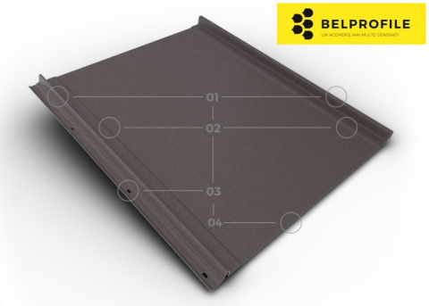 - Tabla click din otel prevopsit - Click Flat, RAL 8019, finisaj BigStone, 0.5 mm