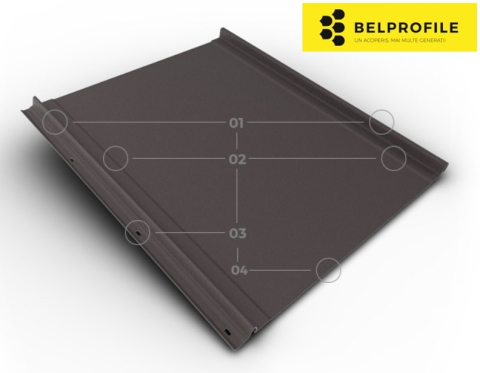 - Tabla click din otel prevopsit - Click Flat, RAL 8019, finisaj SandShape, 0.5 mm