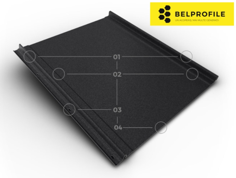 - Tabla click din otel prevopsit - Click Flat, RAL 9005, finisaj BigStone, 0.5 mm