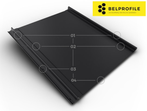 - Tabla click din otel prevopsit - Click Flat, RAL 9005, finisaj SunClear, 0.5 mm