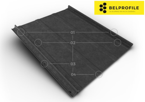 - Tabla click din otel prevopsit - Click  Stripes, Metal Gray, finisaj Printech, 0.5 mm