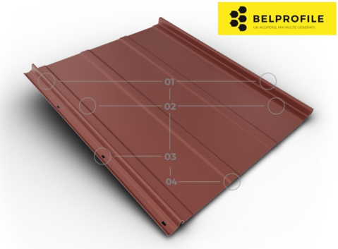 - Tabla click din otel prevopsit - Click  Stripes, RAL 3009, finisaj SunClear, 0.5 mm