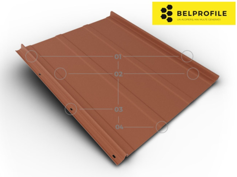 - Tabla click din otel prevopsit - Click  Stripes, RAL 8004, finisaj SandShape, 0.5 mm