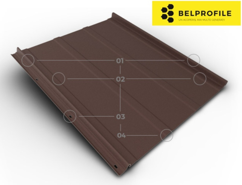 - Tabla click din otel prevopsit - Click  Stripes, RAL 8017, finisaj SandShape, 0.5 mm