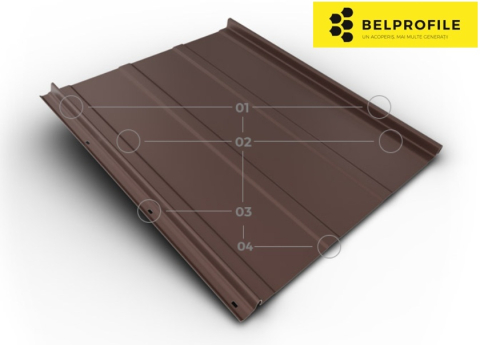 - Tabla click din otel prevopsit - Click  Stripes, RAL 8017, finisaj SunClear, 0.5 mm