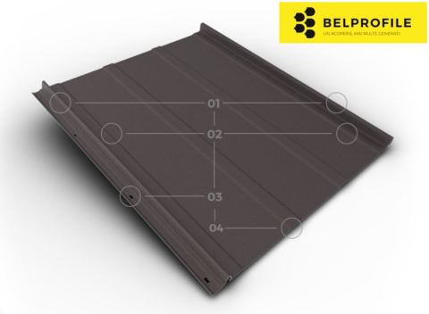 - Tabla click din otel prevopsit - Click  Stripes, RAL 8019, finisaj SandShape, 0.5 mm