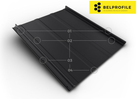 - Tabla click din otel prevopsit - Click  Stripes, RAL 9005, finisaj SunClear, 0.5 mm