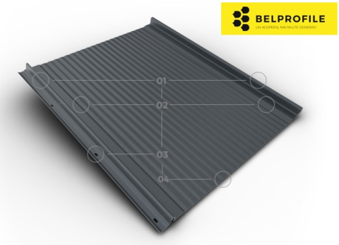 - Tabla click din otel prevopsit - Click  Waves, RAL 7016, finisaj SunClear, 0.5 mm