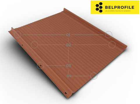 - Tabla click din otel prevopsit - Click  Waves, RAL 8044, finisaj SandShape, 0.5 mm