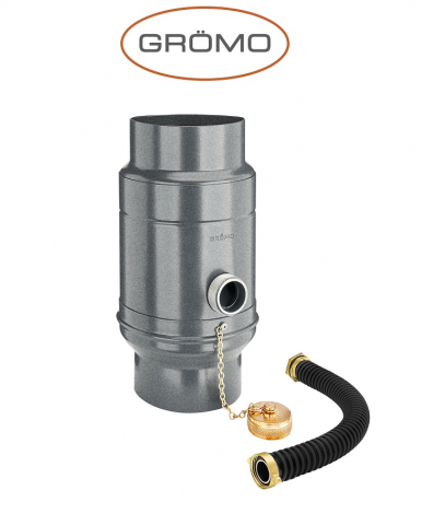 Colectoare de terasa - Colector apa pluviala Ø80, Aluminiu GROMO, RAL 9006