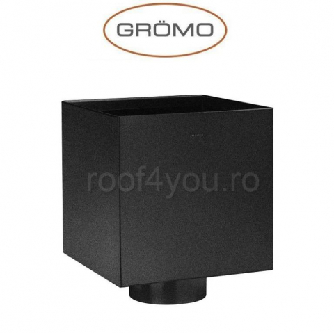 - Sistem invelitori si fatade - Colector cubic Ø100, Aluminiu GROMO, RAL 9005