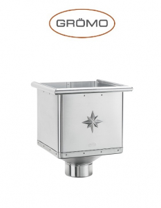 Colectoare de terasa - Colector terasa cubic Ø120, Titan Zinc Quartz, GROMO