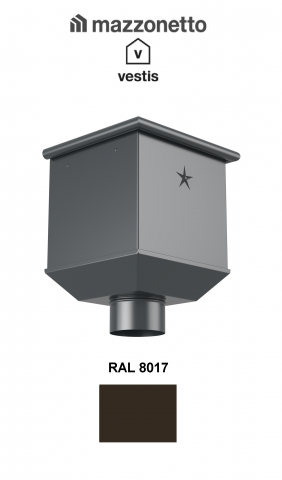 - Jgheaburi si burlane din aluminiu prevopsit - Colector terasa Ø100, Aluminiu Mazzonetto Vestis, RAL 8017