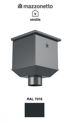 - Jgheaburi si burlane din aluminiu prevopsit - Colector terasa Ø120, Aluminiu Mazzonetto Vestis, RAL 7016