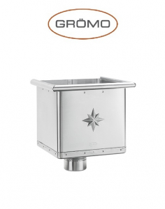 Colectoare de terasa - Colector terasa rectangular Ø80, Titan Zinc natural Gromo