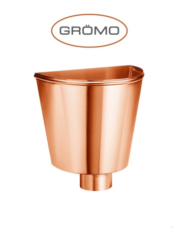 Colectoare de terasa - Colector terasa semicircular Ø80, Cupru Gromo