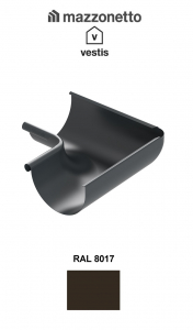 - Jgheaburi si burlane din aluminiu prevopsit - Coltar interior semicircular jgheab Ø150, Burlan Ø100, Aluminiu Mazzonetto Vestis, RAL 8017