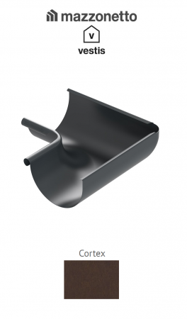 - Jgheaburi si burlane din aluminiu prevopsit - Coltar interior semicircular jgheab Ø125, Aluminiu Mazzonetto Vestis, RAL CORTEX