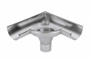 Burlane ornamentale - Coltar jgheab interior cu racord semicircular 280/80, Titan Zinc natural Gromo