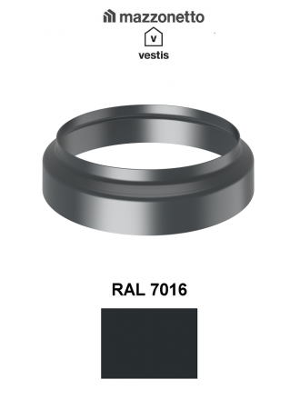 - Jgheaburi si burlane din aluminiu prevopsit - Conector burlan-canalizare Ø80, Aluminiu Mazzonetto Vestis, RAL 7016 - 3D