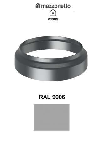 - Jgheaburi si burlane din aluminiu prevopsit - Conector burlan-canalizare Ø80, Aluminiu Mazzonetto Vestis, RAL 9006
