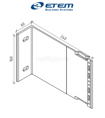 - Structuri fatade ventilate - Consola fixare dubla, L 240x160mm, Etem