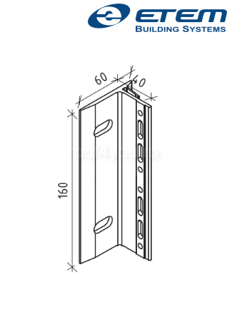 - Structuri fatade ventilate - Consola fixare dubla, L 40x160mm, Etem