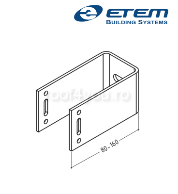 - Structuri fatade ventilate - Consola fixare, H 140mm, Etem