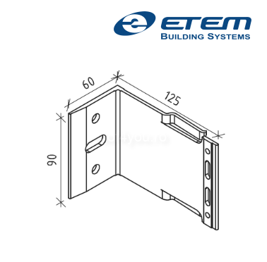 - Structuri fatade ventilate - Consola fixare, L 125x90mm, Etem