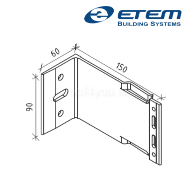 - Structuri fatade ventilate - Consola fixare, L 150x90mm, Etem