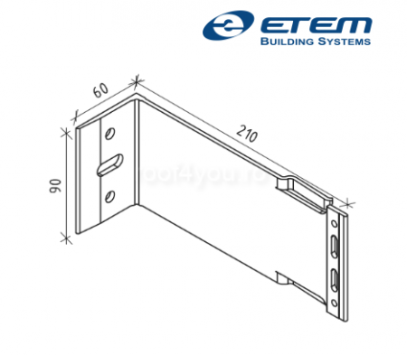- Structuri fatade ventilate - Consola fixare, L 210x90mm, Etem