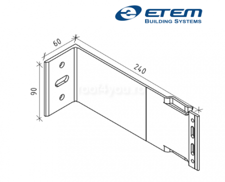 - Structuri fatade ventilate - Consola fixare, L 240x90mm, Etem