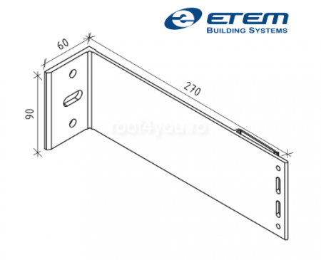 - Structuri fatade ventilate - Consola fixare, L 270x90mm, Etem